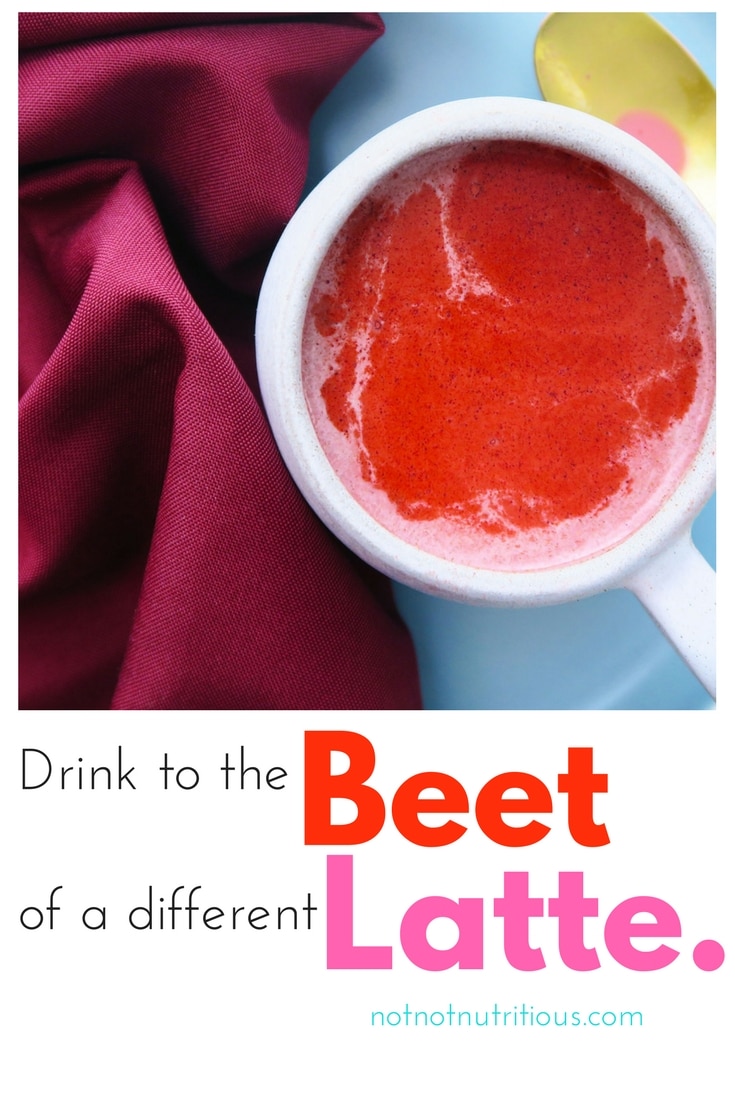 Pin for Beet Latte. Made with beetroot powder, maple syrup, and spices.