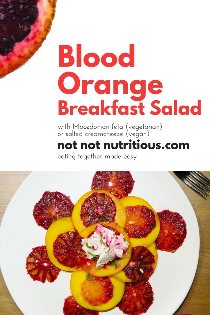 Pin for Blood Orange Breakfast Salad recipe, vegetarian and vegan options
