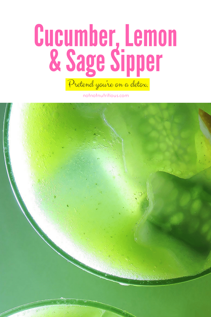 Cucumber, Sage, and Lemon Sipper. A light and refreshing non-alcoholic drink recipe. 