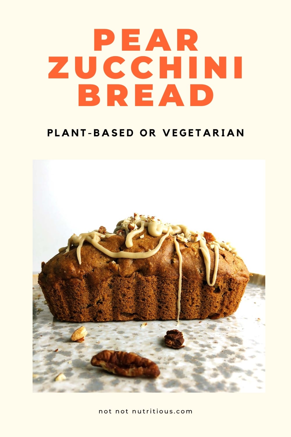 Pin for Pear Zucchini Bread, plant-based or vegetarian