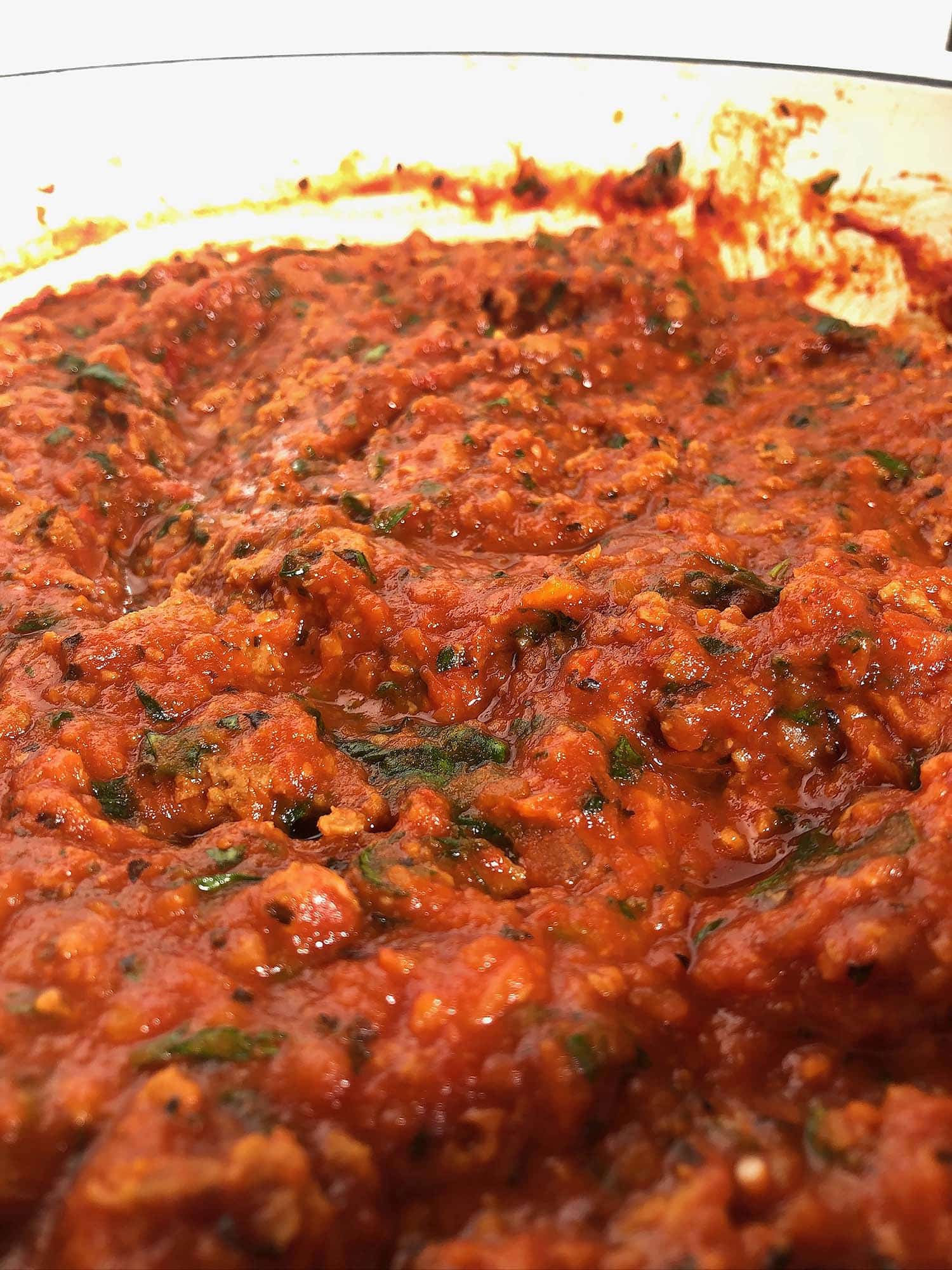 Close up view of Beyond Meat Spaghetti Sauce